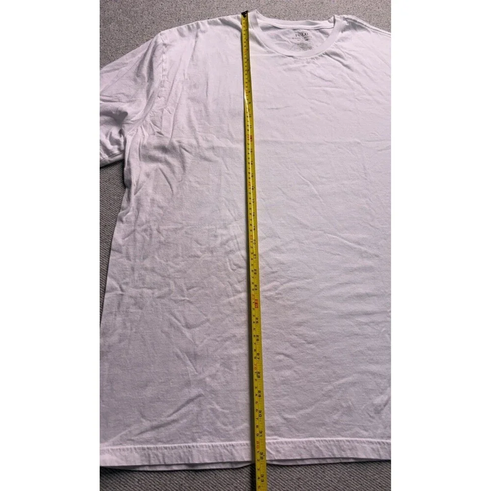 Polo Ralph Lauren Men’s T-Shirt White Crew Neck Bottom Pony Logo Size 3XT Tall